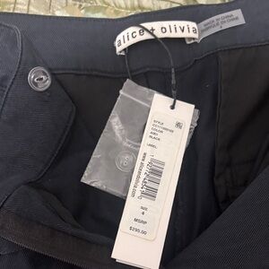 Alice + Olivia Black High-Waist Trousers with Tag